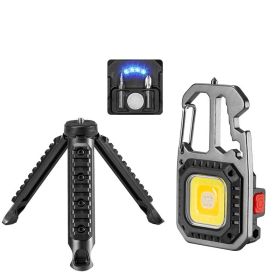 Small Mini LED Lighting Small Torch Keychain (Color: Gun plus Magnet plus Bracket)