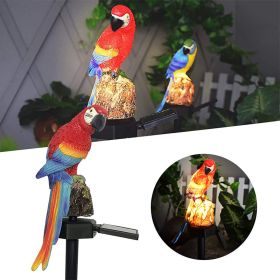 Parrot Decor Garden Solar Light (Color: Red)