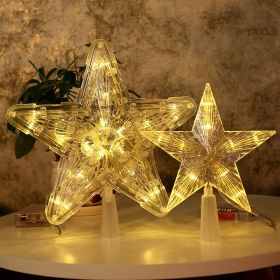 Christmas Tree Overhead Light Led Light Star Light Pentacle Star Light Battery Box Room Decoration (Color: Warm White, Style: 10-s)