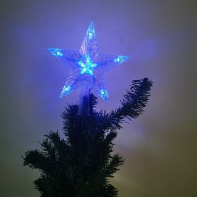 Christmas Tree Overhead Light Led Light Star Light Pentacle Star Light Battery Box Room Decoration (Color: Blue, Style: 10-s)