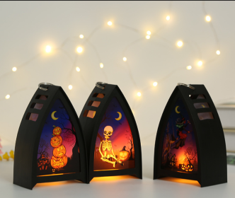 Halloween Jack-o-lantern Children's Portable Horror Atmosphere Decoration Scene Layout Props Led Decoration (select: pumpkin lantern-1)