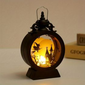 Vintage LED Halloween Candle Lantern Halloween Lantern,Mini Lantern Decorative Lights Vintage Hanging LED Small Candle Lanterns Gifts For Indoor (Style: Witch)