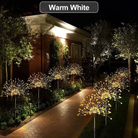 1 Pack Solar Firework Light Outdoor, IP65 Waterproof Solar Garden Flower Lights With 8 Lighting Modes, Decorative Fairy Lights With Stake (Color: Warm White, size: 8 Mode 60LEDS)