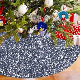 Christmas Tree Skirt, Sequins Tree Skirts for Xmas Tree Decorations (Color: Silver, size: 78cm)