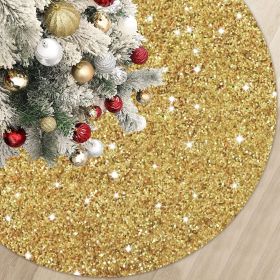 Christmas Tree Skirt, Sequins Tree Skirts for Xmas Tree Decorations (Color: Gold, size: 90cm)