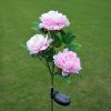 LED Roses with Leaves Flower Stake, Solar Energy for Garden Backyard