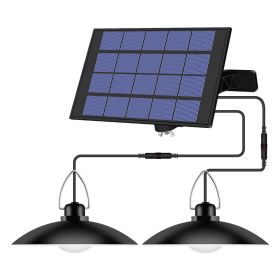 1/2/3/4 Head Solar Outdoor LED Pendant Lights IP65 Waterproof Shed Securit Lighting Garden Hanging Wall Lamp Yard Garage Porch (Wattage: White, Emitting Color: 1 Panel Double Lamps)