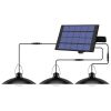 1/2/3/4 Head Solar Outdoor LED Pendant Lights IP65 Waterproof Shed Securit Lighting Garden Hanging Wall Lamp Yard Garage Porch