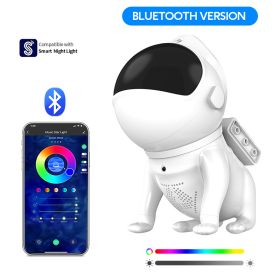 Space Dog Night Light Galaxy Star Astronaut Projector App Nebula Lamps Led Lights For Children Bedroom Decorative Birthday Gift (Plug Type: USB Plug, Emitting Color: BT 5.0 Version)