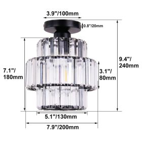 Luxury Led Ceiling Light Nordic Crystal Modern Chandelier Living Room Decoration Indoor Lighting Led Ceiling Lamps Aisle Bedroom (Emitting Color: Warm White, Body Color: Black)