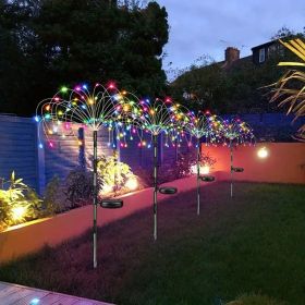 Solar Firework Fairy Light LED Outdoor Waterproof Garden Flower Light Christmas Party Decoration DIY Lawn Lamp Holiday Lighting (Wattage: 490LED, Emitting Color: Multicolor)