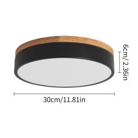 Modern Wooden Led Ceiling Lamp Aisle Light Bedroom Corridor Decor Balcony Minimalist Chandelier Pendant Light Bathroom Fixture (Emitting Color: changeable, Body Color: Round B)