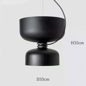 Nordic Pendant Light Creative Minimalist Lighting White Black Post Modern Designer Potlight for Living Room Dining Table Light (Emitting Color: Warm White, Body Color: Black-35x35cm)