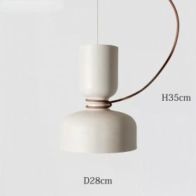 Nordic Pendant Light Creative Minimalist Lighting White Black Post Modern Designer Potlight for Living Room Dining Table Light (Emitting Color: Warm White, Body Color: White-28x35cm)