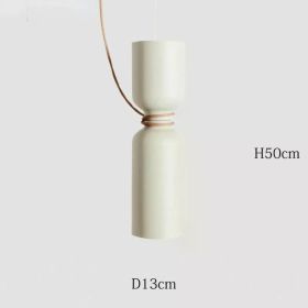 Nordic Pendant Light Creative Minimalist Lighting White Black Post Modern Designer Potlight for Living Room Dining Table Light (Emitting Color: Warm White, Body Color: White-13x50cm)