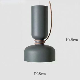 Nordic Pendant Light Creative Minimalist Lighting White Black Post Modern Designer Potlight for Living Room Dining Table Light (Emitting Color: Cold White, Body Color: Gray-28x45cm)