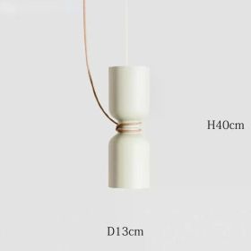 Nordic Pendant Light Creative Minimalist Lighting White Black Post Modern Designer Potlight for Living Room Dining Table Light (Emitting Color: Warm White, Body Color: White-13x40cm)