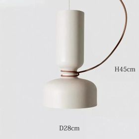 Nordic Pendant Light Creative Minimalist Lighting White Black Post Modern Designer Potlight for Living Room Dining Table Light (Emitting Color: Cold White, Body Color: White-28x45cm)