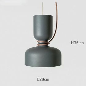 Nordic Pendant Light Creative Minimalist Lighting White Black Post Modern Designer Potlight for Living Room Dining Table Light (Emitting Color: Cold White, Body Color: Gray-28x35cm)