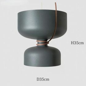 Nordic Pendant Light Creative Minimalist Lighting White Black Post Modern Designer Potlight for Living Room Dining Table Light (Emitting Color: Warm White, Body Color: Gray-35x35cm)