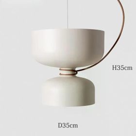 Nordic Pendant Light Creative Minimalist Lighting White Black Post Modern Designer Potlight for Living Room Dining Table Light (Emitting Color: Cold White, Body Color: White-35x35cm)