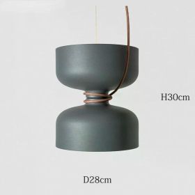 Nordic Pendant Light Creative Minimalist Lighting White Black Post Modern Designer Potlight for Living Room Dining Table Light (Emitting Color: Warm White, Body Color: Gray-28x30cm)