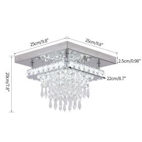 K9 Crystal Ceiling Light for Living Bedroom Modern Led Stainless Steel Pendant Lights Lustres Home Decorati Luxury Ceiling Lamps (Emitting Color: Cold White, Body Color: F25)