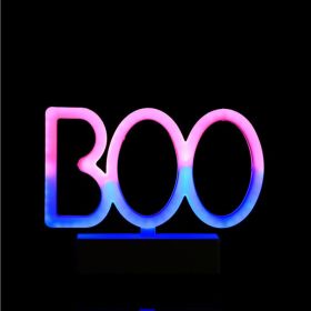 Battery Powered USB LED Neon Night Lights Sign Xmas Art Bat Neon Sign Witch Halloween Decoration Party Wall Hanging Neon Lamp (Color: Multicolor, Emitting Color: BOO)