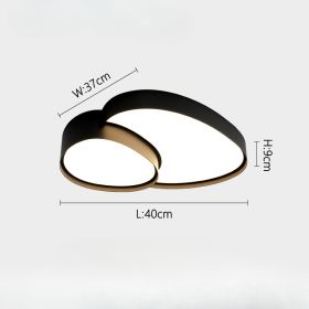 Nordic Postmodern Living Room Lamp Ceiling Lights Bedroom Dining Room Lamps Simple Full Spectrum LED Lamp Home Decorative Lights (Emitting Color: Tricolor light, Body Color: Black - 40cm)