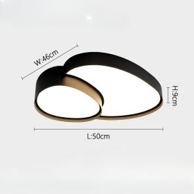 Nordic Postmodern Living Room Lamp Ceiling Lights Bedroom Dining Room Lamps Simple Full Spectrum LED Lamp Home Decorative Lights (Emitting Color: Tricolor light, Body Color: Black - 50cm)