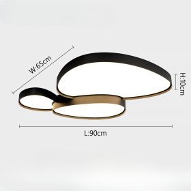 Nordic Postmodern Living Room Lamp Ceiling Lights Bedroom Dining Room Lamps Simple Full Spectrum LED Lamp Home Decorative Lights (Emitting Color: Tricolor light, Body Color: Black  - 90cm)