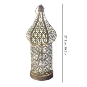 Moroccan Desk Lamp Battery Operated Decorative Lantern | Weddings Parties Patio Garden Lamp Decoration for Indoors Outdoors (Emitting Color: A)