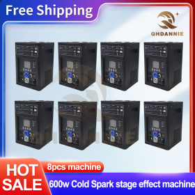 8Pcs/Lot 600W Cold Spark Machine Stage Light Firework Effect Machine Dmx T Powder DJ Bar Party Wedding Disco Ti Dust In/Outdoor (Color: 8Pcs Machines)