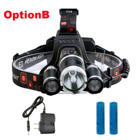 ZK20 LED Headlamp High Lumens 4 Modes 18650 Rechargeable Battery Flashlight Waterproof Outdoor Lighting Camping Fishing (Emitting Color: option B, Body Color: T6 2R5)