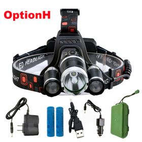 ZK20 LED Headlamp High Lumens 4 Modes 18650 Rechargeable Battery Flashlight Waterproof Outdoor Lighting Camping Fishing (Emitting Color: Option H, Body Color: T6 2R5)