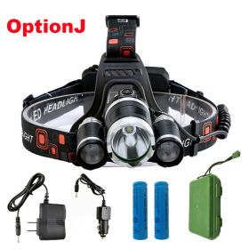 ZK20 LED Headlamp High Lumens 4 Modes 18650 Rechargeable Battery Flashlight Waterproof Outdoor Lighting Camping Fishing (Emitting Color: Option J, Body Color: T6 2R5)