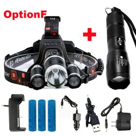 ZK20 LED Headlamp High Lumens 4 Modes 18650 Rechargeable Battery Flashlight Waterproof Outdoor Lighting Camping Fishing (Emitting Color: Option F, Body Color: T6 2R5)