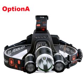 ZK20 LED Headlamp High Lumens 4 Modes 18650 Rechargeable Battery Flashlight Waterproof Outdoor Lighting Camping Fishing (Emitting Color: option A, Body Color: T6 2R5)