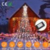 Christmas Hanging Waterfall String Light with Topper Star IP65 Waterproof Outdoor Plug In Fairy Waterfall Tree Light with 8 Lighting Modes Timer Memor