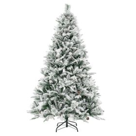 4.5/6/7 Feet Artificial Xmas Tree with Pine Needles and LED Lights (size: 6ft)