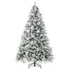 4.5/6/7 Feet Artificial Xmas Tree with Pine Needles and LED Lights