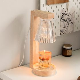 Candle Warmer Lamp Aromatherapy Wax Table Bedroom Wood Nordic Melting Dimmable 110V/230V Indoor Lighting Night Lights (Emitting Color: transparent, Body Color: AU Plug 220V)