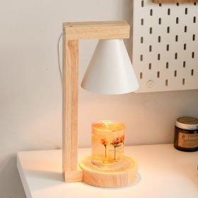 Candle Warmer Lamp Aromatherapy Wax Table Bedroom Wood Nordic Melting Dimmable 110V/230V Indoor Lighting Night Lights (Emitting Color: Black, Body Color: EU Plug 220V)