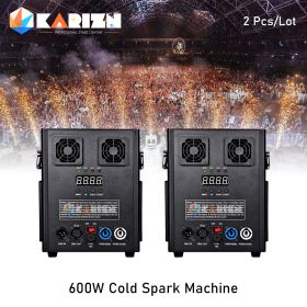 0 Tax 2Pcs Lot 600W Cold Spark Machine DMX Fireworks Fountain Spark Stage Effect For Wedding Party Sparkler Special Equipment (Color: 2 Machines, Plug Type: Black Color)