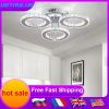 Modern K9 Crystal Led Rings Ceiling Lamp Chandelier Pendant Light Dimmable Luminaire Bedroom Living Dining Room Decor Fixture