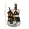 3pcs/set Resin Christmas Scene Village Houses Town With Warm White LED Light Holiday Gifts Xmas Decoration For New Year 2024