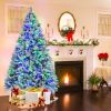 4.5/6/7 Feet Artificial Xmas Tree with Pine Needles and LED Lights