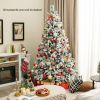 4.5/6/7 Feet Artificial Xmas Tree with Pine Needles and LED Lights