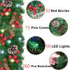 9Ft Pre-Lit Artificial Christmas Garland, LED Luminous Christmas Decorations