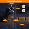 Christmas Hanging Waterfall String Light with Topper Star IP65 Waterproof Outdoor Plug In Fairy Waterfall Tree Light with 8 Lighting Modes Timer Memor